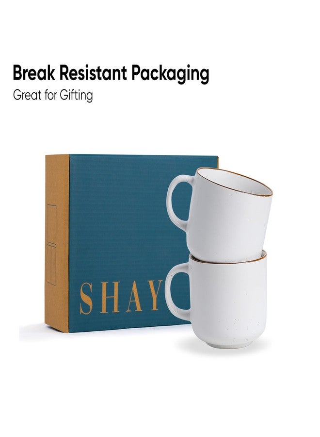 Shay أكواب قهوة شاي سيراميك، طقم من قطعتين، أبيض ياباني، 350 مل | كوب قهوة | لمسة نهائية غير لامعة | كوب قهوة بورسلين فاخر (كوب ياباني - أبيض - طقم من قطعتين) - Image 5